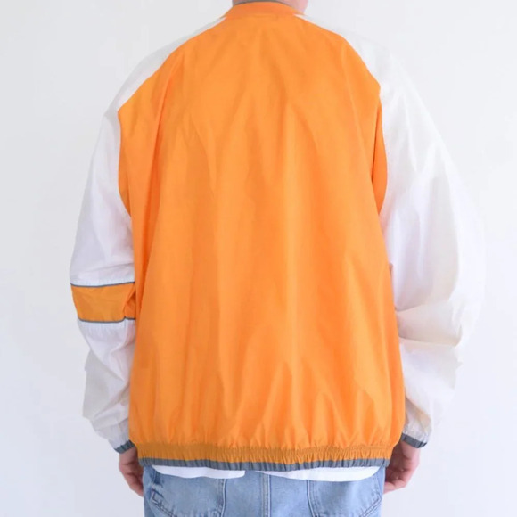 Vintage 90S Nike Rare Red Check Orange And White Half Zip Nylon Pull Over Jacket - Picture 3 of 14